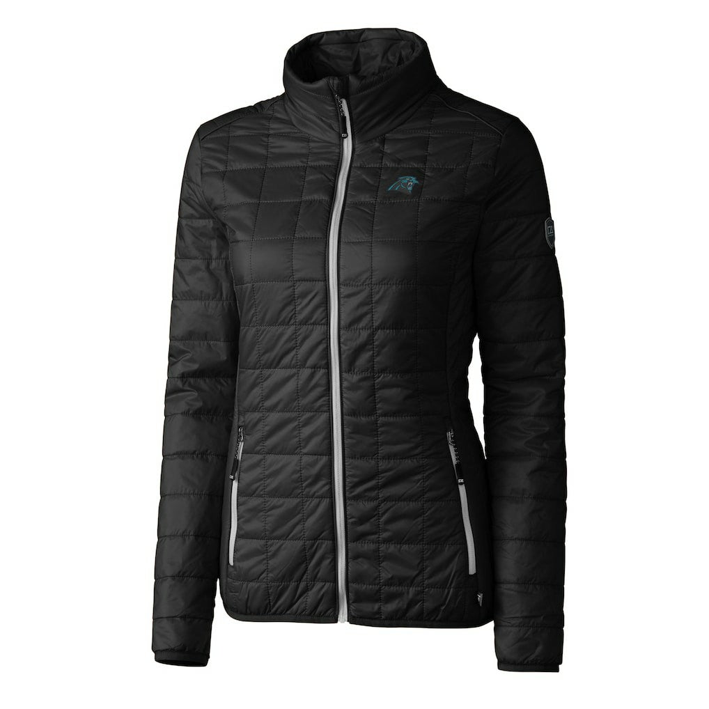 Carolina Panthers Cutter & Buck Women's Rainier PrimaLoft Eco Insulated Full-Zip Puffer Jacket - Black - NFL