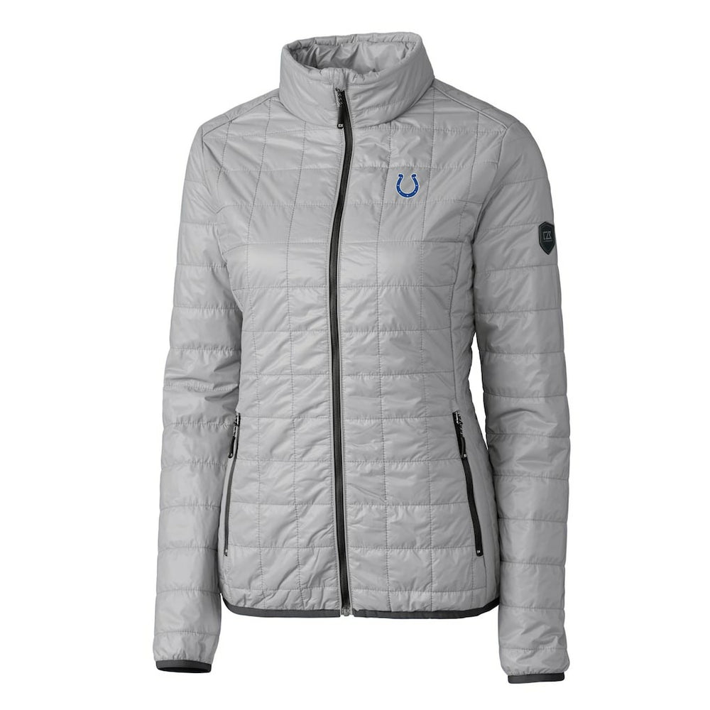 Indianapolis Colts Cutter & Buck Women's Rainier PrimaLoft Eco Insulated Full-Zip Puffer Jacket - Gray - NFL