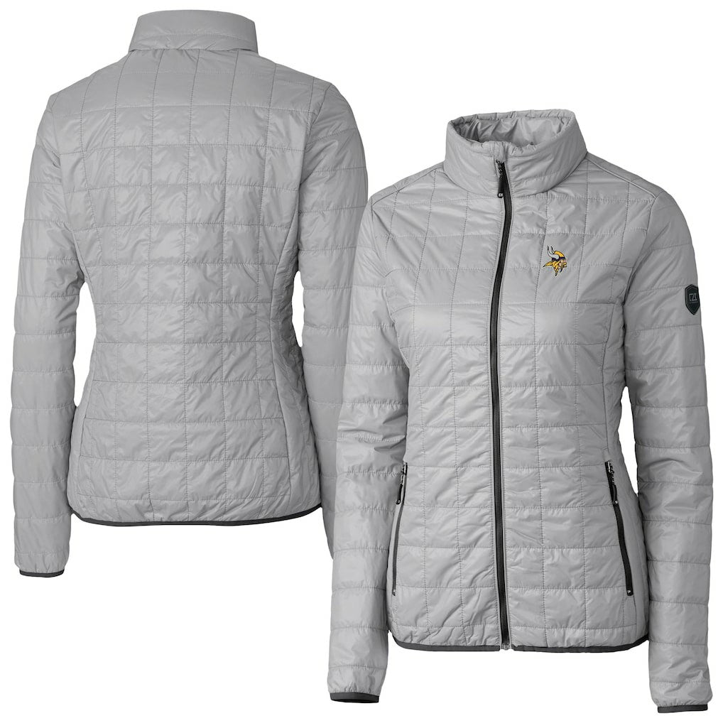 Minnesota Vikings Cutter & Buck Women's Rainier PrimaLoft Eco Insulated Full-Zip Puffer Jacket - Gray - NFL