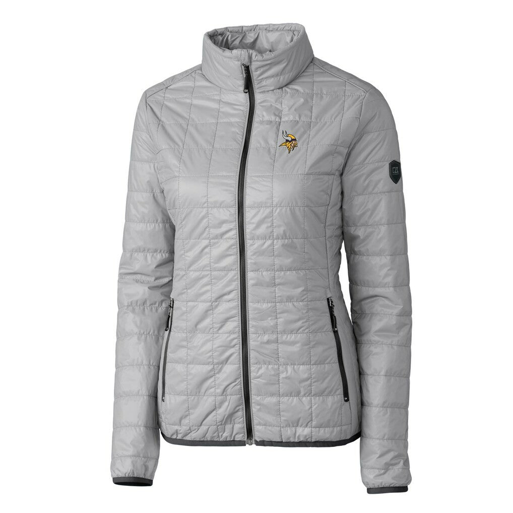 Minnesota Vikings Cutter & Buck Women's Rainier PrimaLoft Eco Insulated Full-Zip Puffer Jacket - Gray - NFL