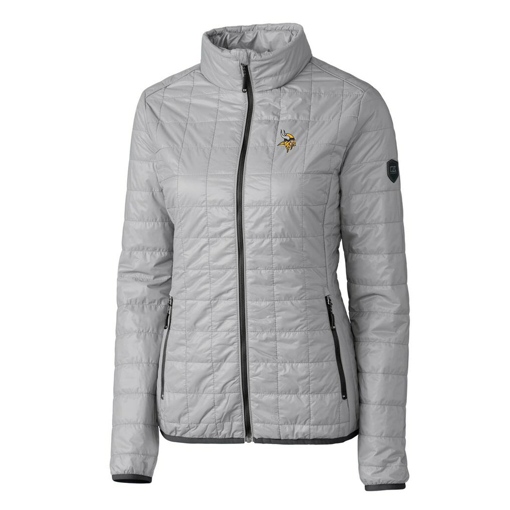 Minnesota Vikings Cutter & Buck Women's Rainier PrimaLoft Eco Insulated Full-Zip Puffer Jacket - Gray - NFL