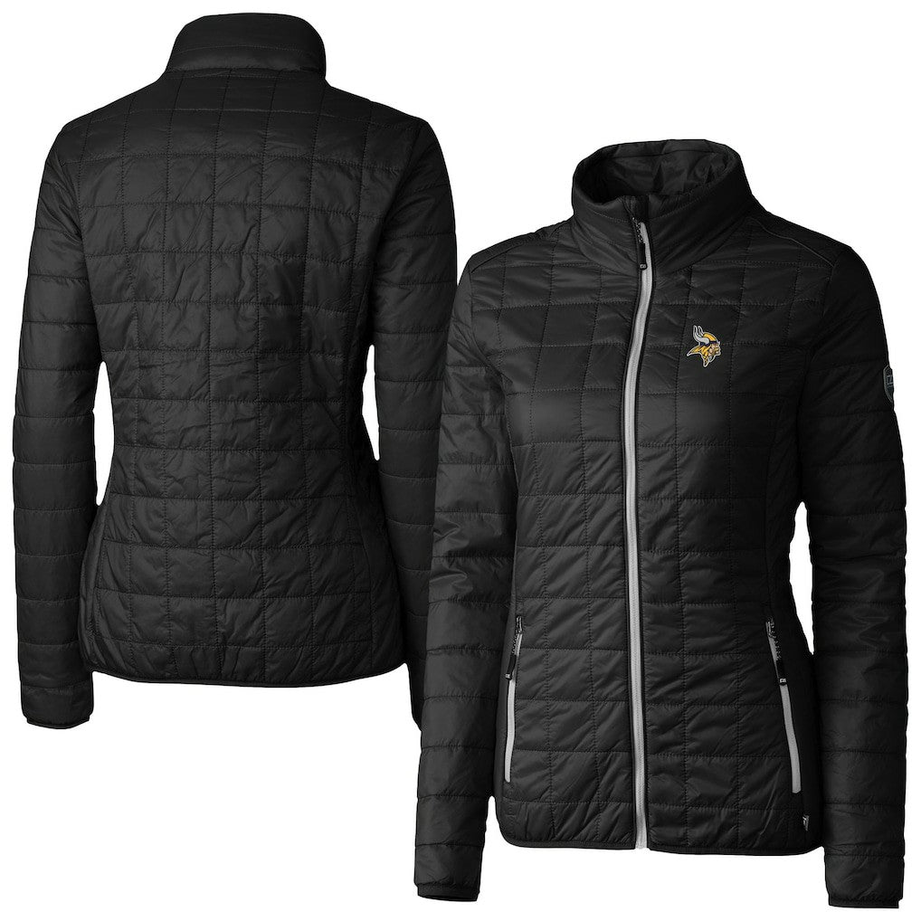 Minnesota Vikings Cutter & Buck Women's Rainier PrimaLoft Eco Insulated Full-Zip Puffer Jacket - Black - NFL
