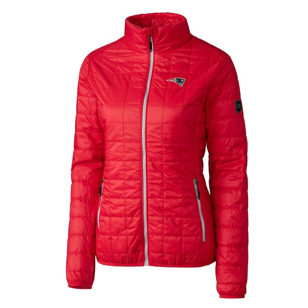 New England Patriots Cutter & Buck Women's Rainier PrimaLoft Eco Insulated Full-Zip Puffer Jacket - Red - NFL