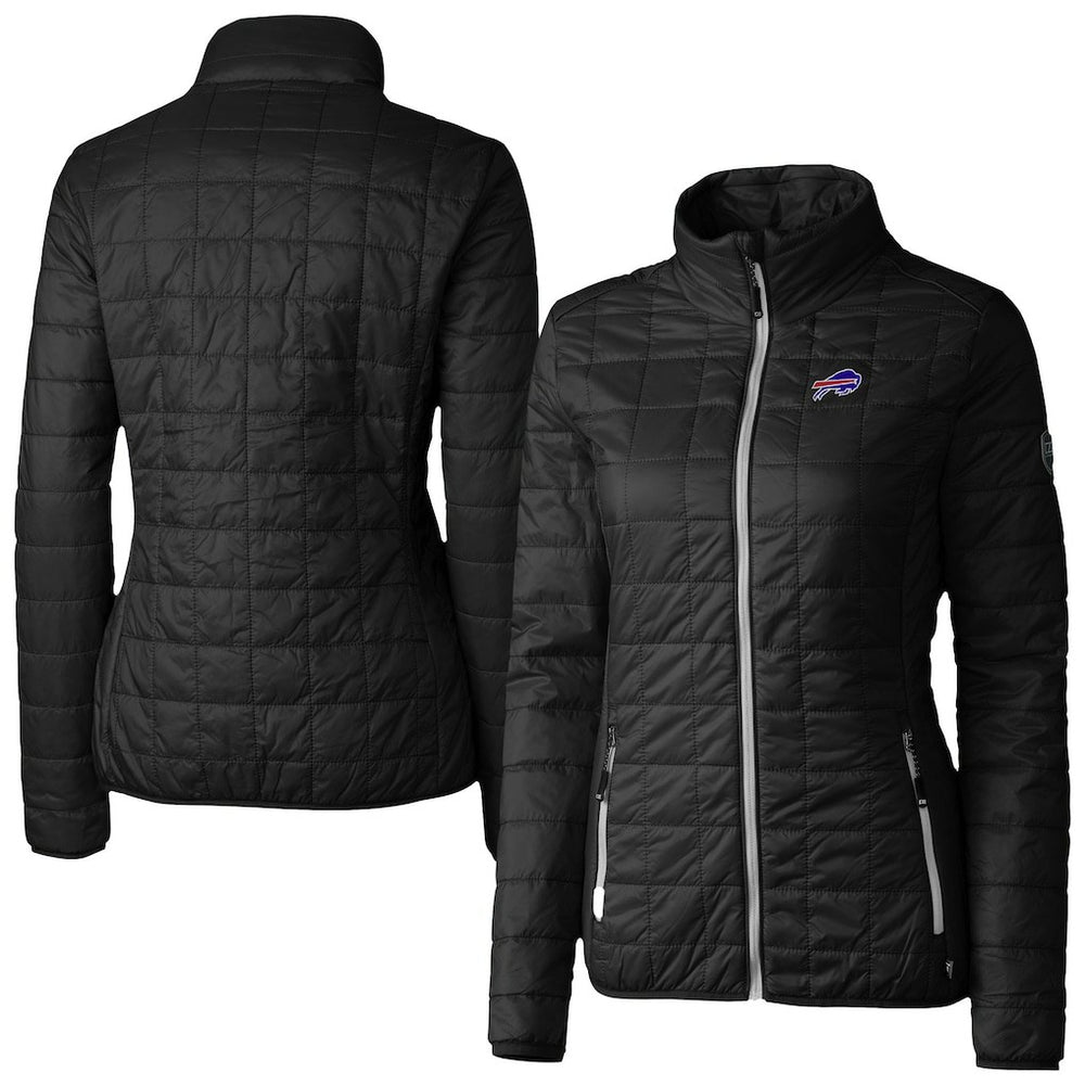 Buffalo Bills Cutter & Buck Women's Rainier PrimaLoft Eco Insulated Full-Zip Puffer Jacket - Black - NFL