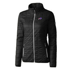 Buffalo Bills Cutter & Buck Women's Rainier PrimaLoft Eco Insulated Full-Zip Puffer Jacket - Black - NFL