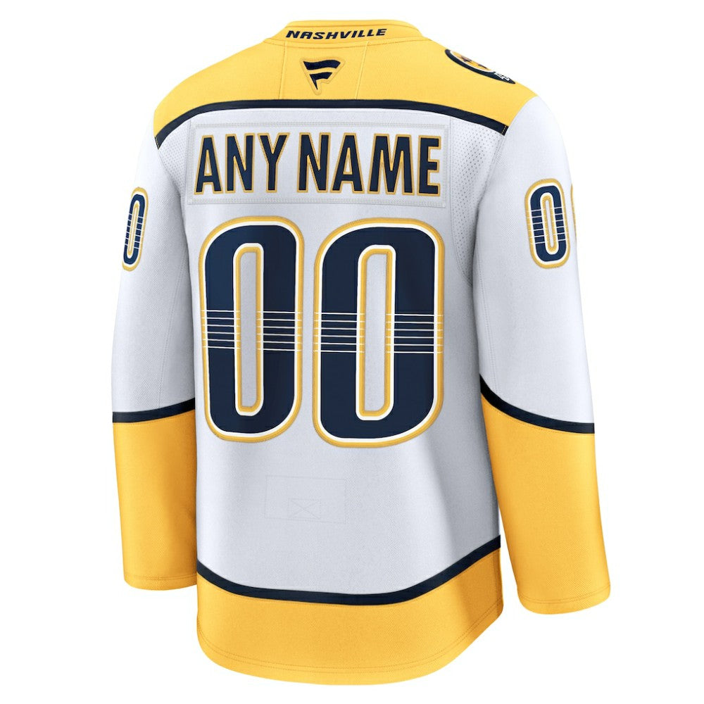 Nashville Predators Fanatics Away Premium Custom Jersey - White | Fanatics Lifestyle
