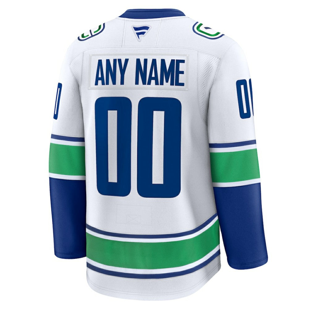 Vancouver Canucks Fanatics Away Premium Custom Jersey - White | Fanatics near me