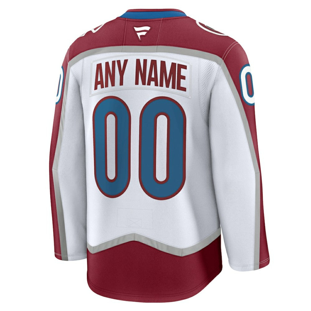 Colorado Avalanche Fanatics Away Premium Custom Jersey - White | Fanatics Clearance