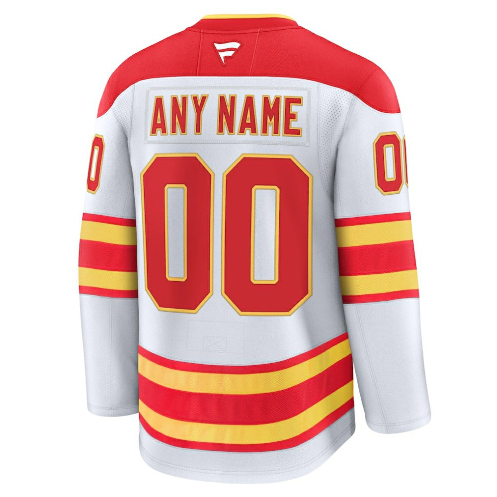 Calgary Flames Fanatics Away Premium Custom Jersey - White | Fanatics Clearance