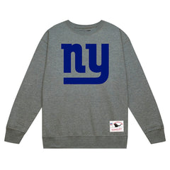 New York Giants Basic Fleece Pullover Sweatshirt - Heather Gray - Mitchell & Ness