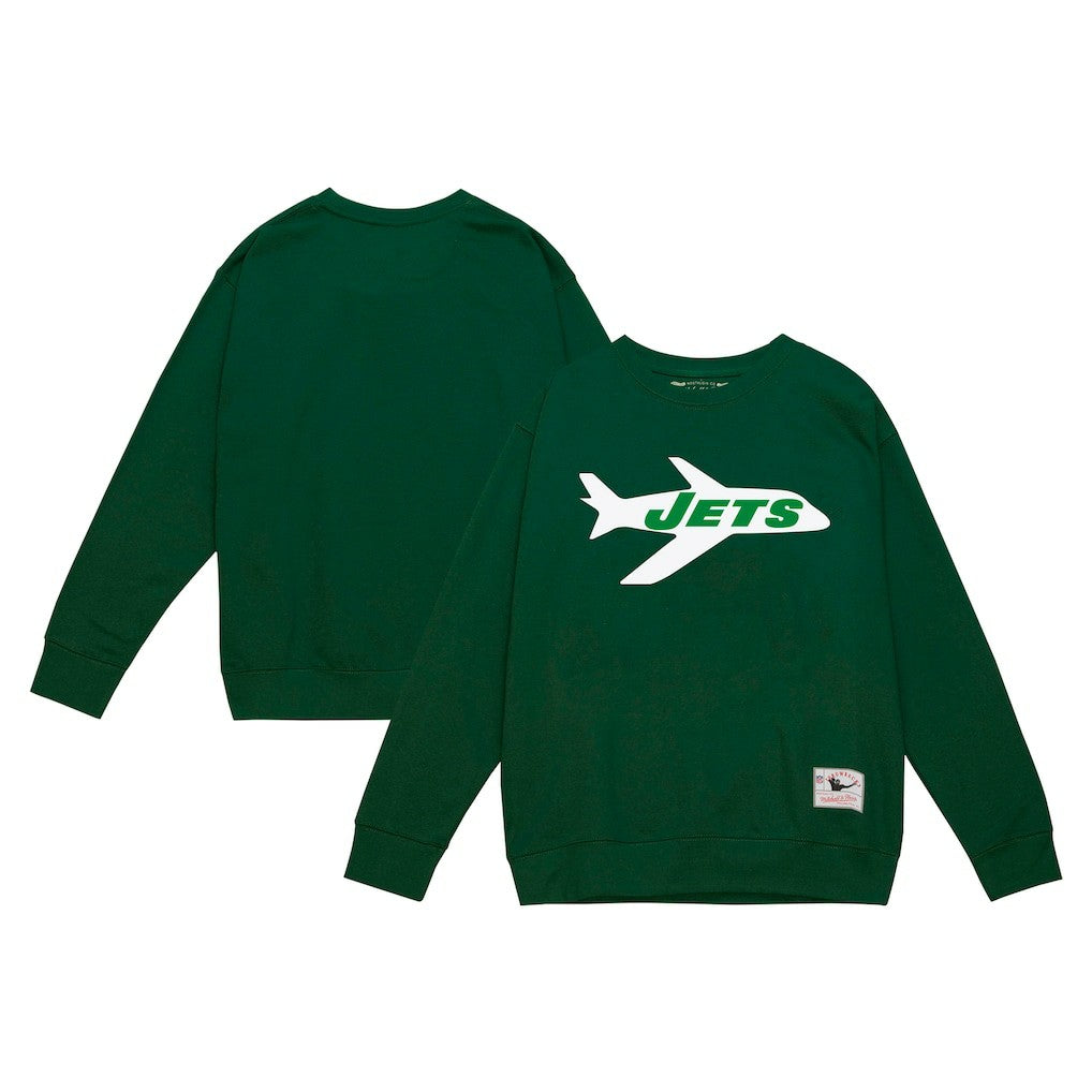 New York Jets Basic Fleece Pullover Sweatshirt - Green - Mitchell & Ness