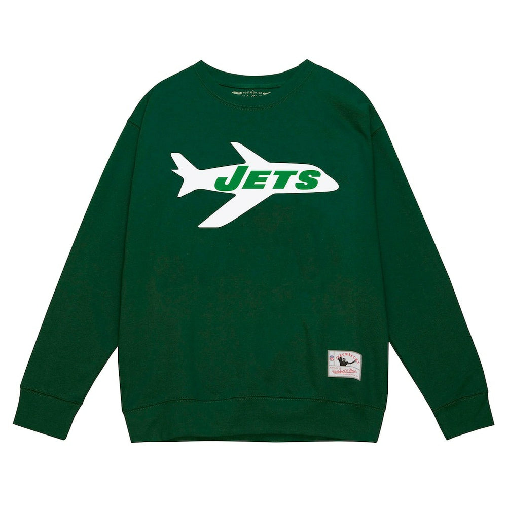 New York Jets Basic Fleece Pullover Sweatshirt - Green - Mitchell & Ness