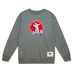 New York Giants Basic Fleece Pullover Sweatshirt - Heather Gray - Mitchell & Ness