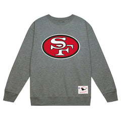 San Francisco 49ers Basic Fleece Pullover Sweatshirt - Heather Gray - Mitchell & Ness