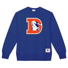 Denver Broncos Basic Fleece Pullover Sweatshirt - Royal - Mitchell & Ness