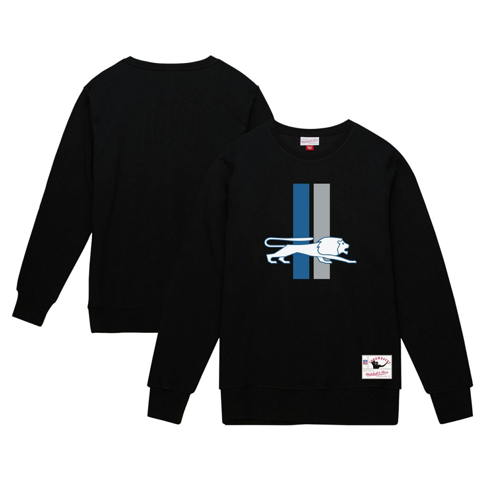 Detroit Lions Basic Fleece Pullover Sweatshirt - Black - Mitchell & Ness