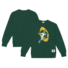 Green Bay Packers Basic Fleece Pullover Sweatshirt - Dark Green - Mitchell & Ness