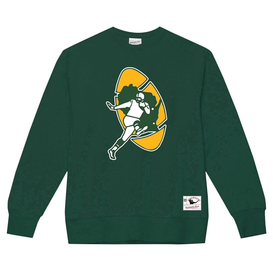 Green Bay Packers Basic Fleece Pullover Sweatshirt - Dark Green - Mitchell & Ness