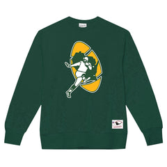 Green Bay Packers Basic Fleece Pullover Sweatshirt - Dark Green - Mitchell & Ness