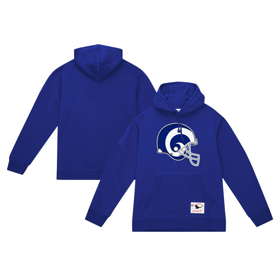 Los Angeles Rams Helmet Logo Vintage Pullover Hoodie - Royal - Mitchell & Ness