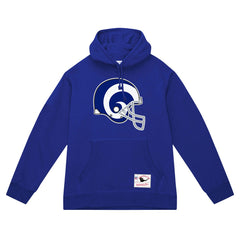 Los Angeles Rams Helmet Logo Vintage Pullover Hoodie - Royal - Mitchell & Ness