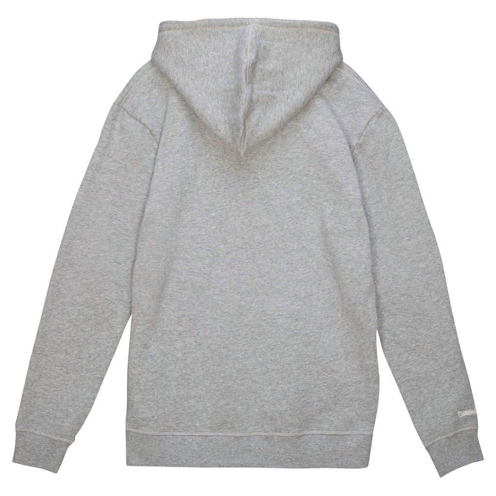 Minnesota Vikings Helmet Logo Vintage Pullover Hoodie - Heather Gray - Mitchell & Ness