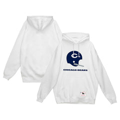 Chicago Bears Helmet Logo Vintage Pullover Hoodie - White - Mitchell & Ness