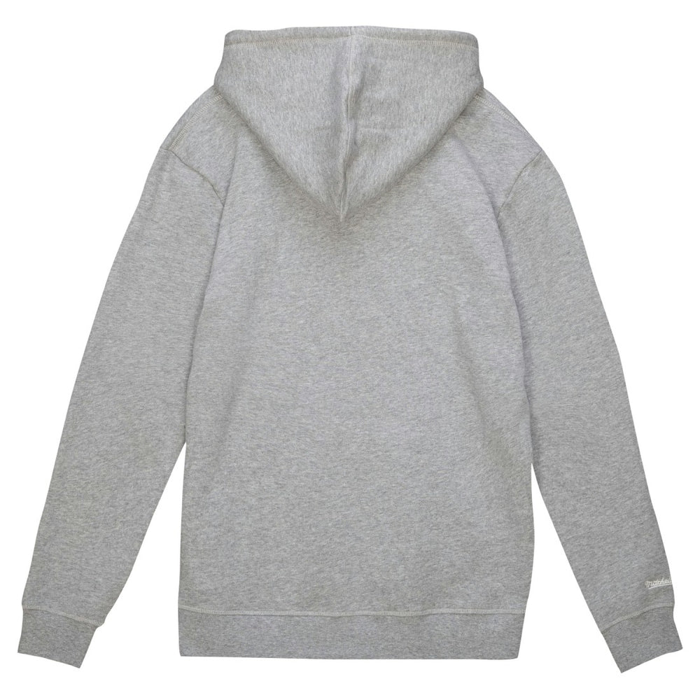 Denver Broncos Helmet Logo Vintage Pullover Hoodie - Heather Gray - Mitchell & Ness