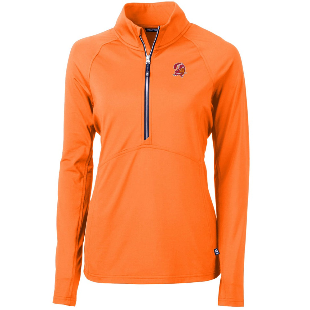 Tampa Bay Buccaneers Cutter & Buck Women's DryTec Adapt Eco Knit Stretch Recycled Raglan Half-Zip Top - Orange - NFL