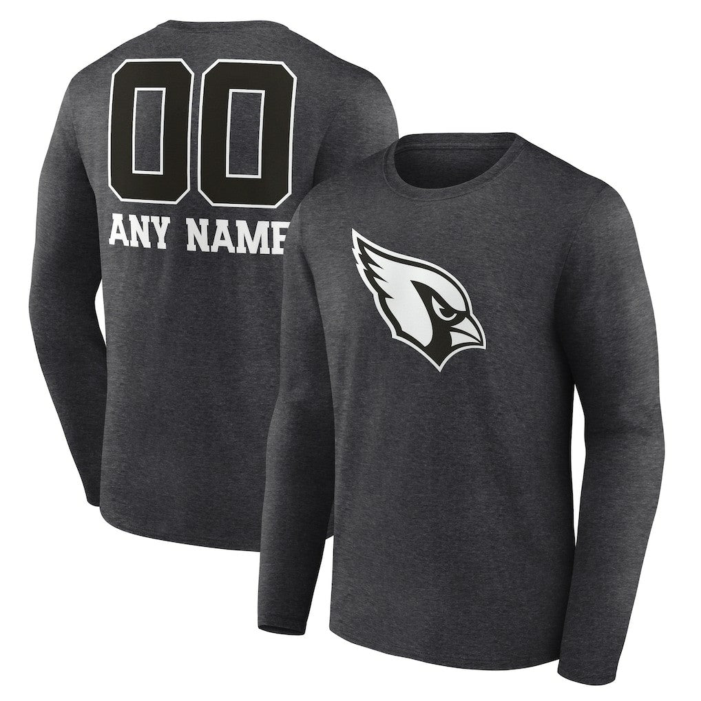 Arizona Cardinals Personalized Name & Number Monochrome Long Sleeve T-Shirt - Charcoal - NFL