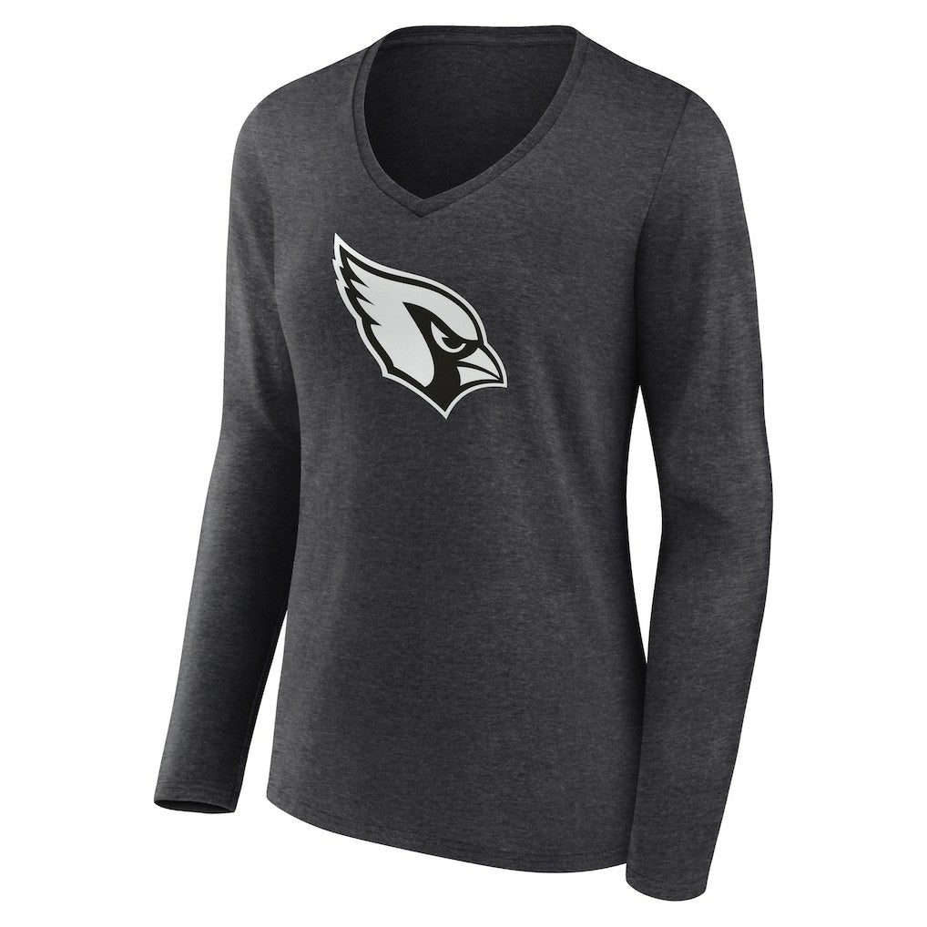 Arizona Cardinals Women's Personalized Name & Number Monochrome V-neck T-Shirt - Charcoal - NFL