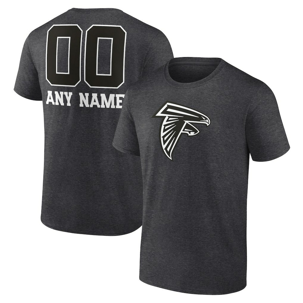Atlanta Falcons Personalized Name & Number Monochrome T-Shirt - Charcoal - NFL