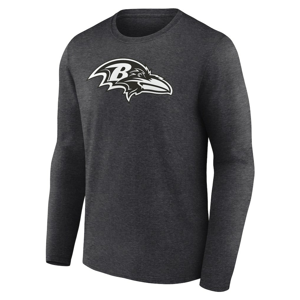 Baltimore Ravens Personalized Name & Number Monochrome Long Sleeve T-Shirt - Charcoal - NFL