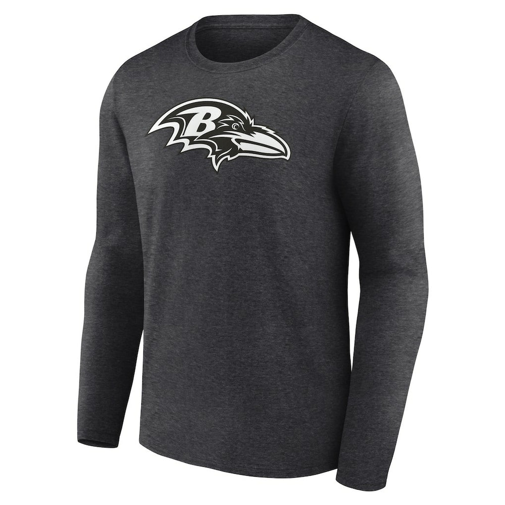 Baltimore Ravens Personalized Name & Number Monochrome Long Sleeve T-Shirt - Charcoal - NFL