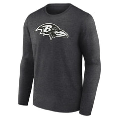 Baltimore Ravens Personalized Name & Number Monochrome Long Sleeve T-Shirt - Charcoal - NFL