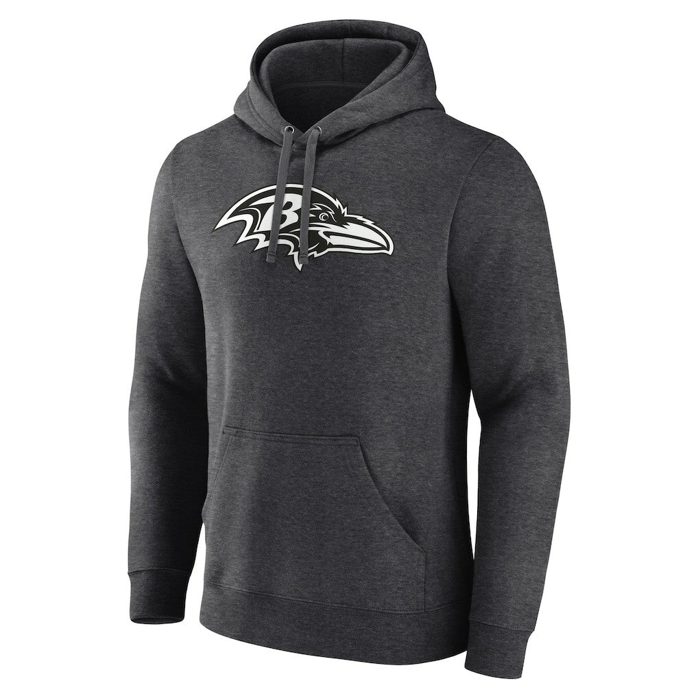 Baltimore Ravens Personalized Name & Number Monochrome Pullover Hoodie - Charcoal - NFL