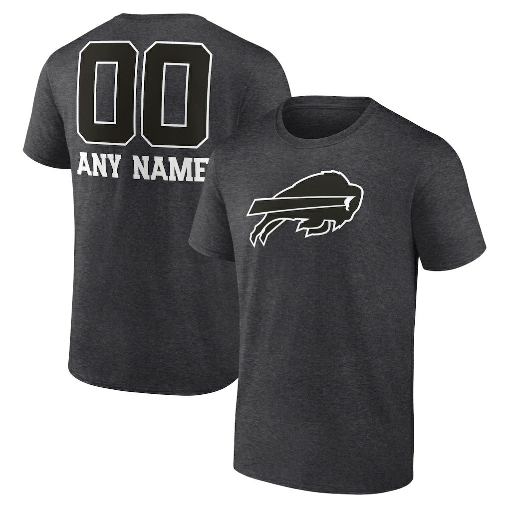 Buffalo Bills Personalized Name & Number Monochrome T-Shirt - Charcoal - NFL