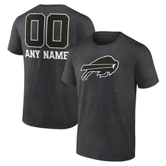 Buffalo Bills Personalized Name & Number Monochrome T-Shirt - Charcoal - NFL