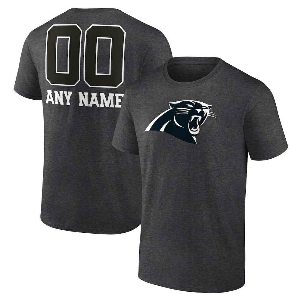 Carolina Panthers Personalized Name & Number Monochrome T-Shirt - Charcoal - NFL