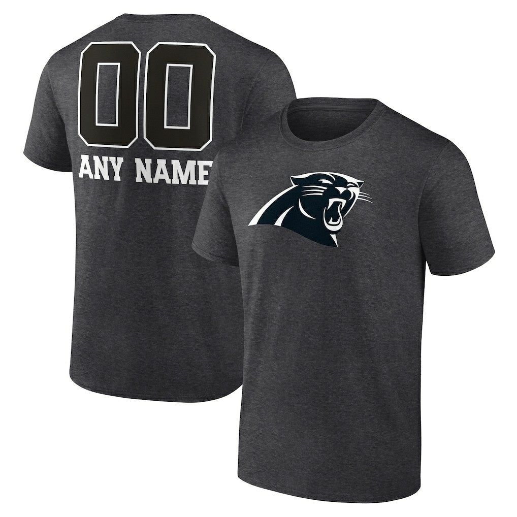 Carolina Panthers Personalized Name & Number Monochrome T-Shirt - Charcoal - NFL