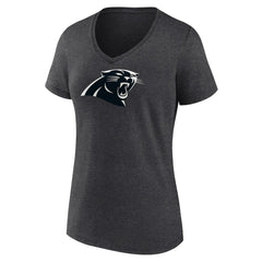 Carolina Panthers Women's Personalized Name & Number Monochrome V-Neck Long Sleeve T-Shirt - Charcoal - NFL