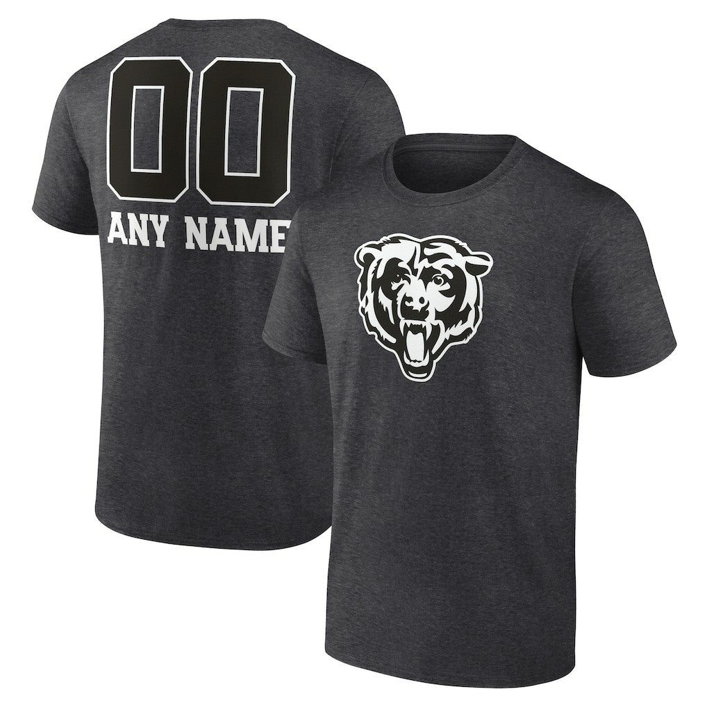 Chicago Bears Personalized Name & Number Monochrome T-Shirt - Charcoal - NFL