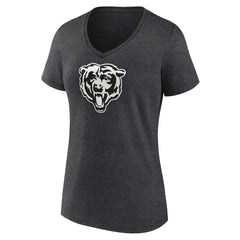 Chicago Bears Women's Personalized Name & Number Monochrome V-Neck Long Sleeve T-Shirt - Charcoal - NFL
