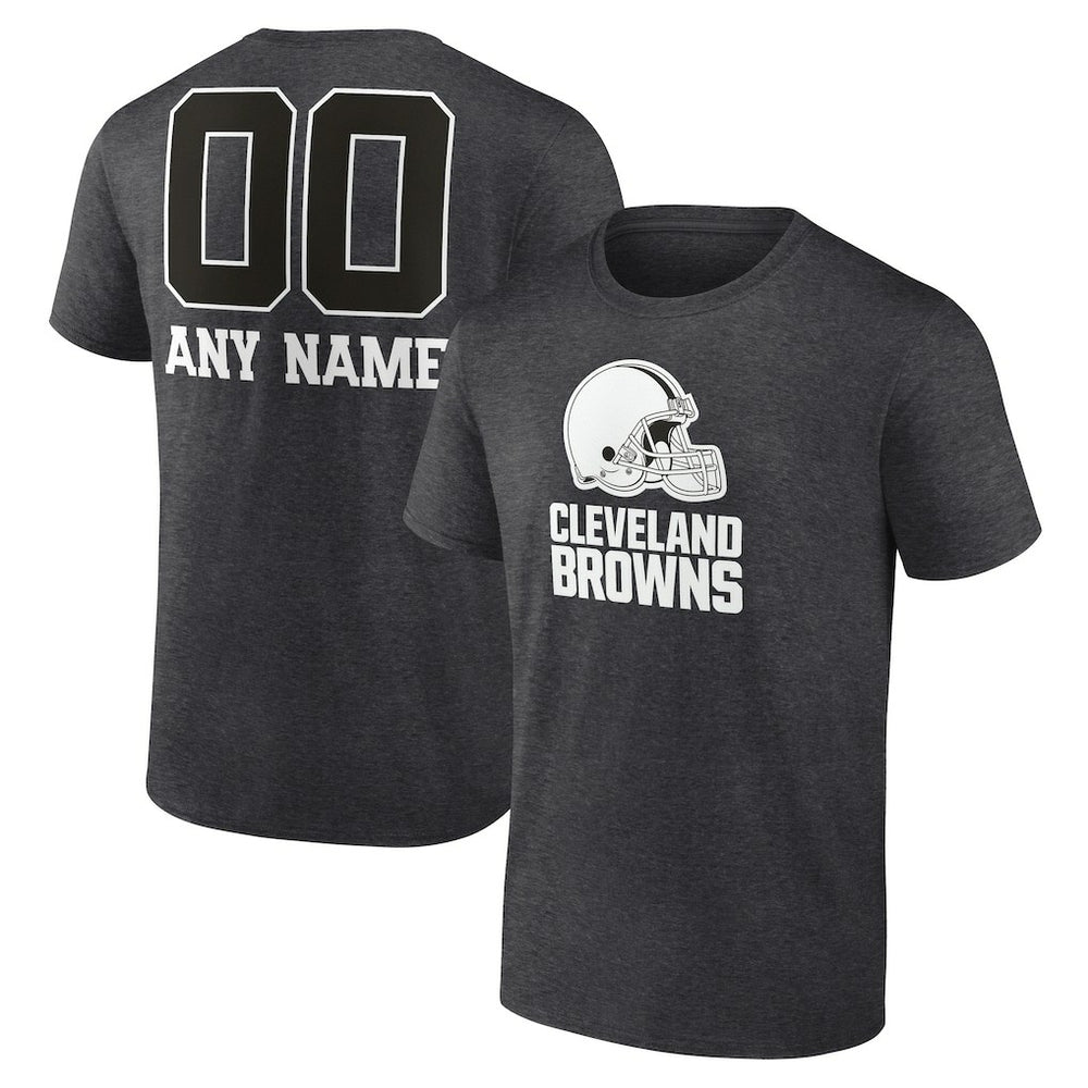 Cleveland Browns Personalized Name & Number Monochrome T-Shirt - Charcoal - NFL