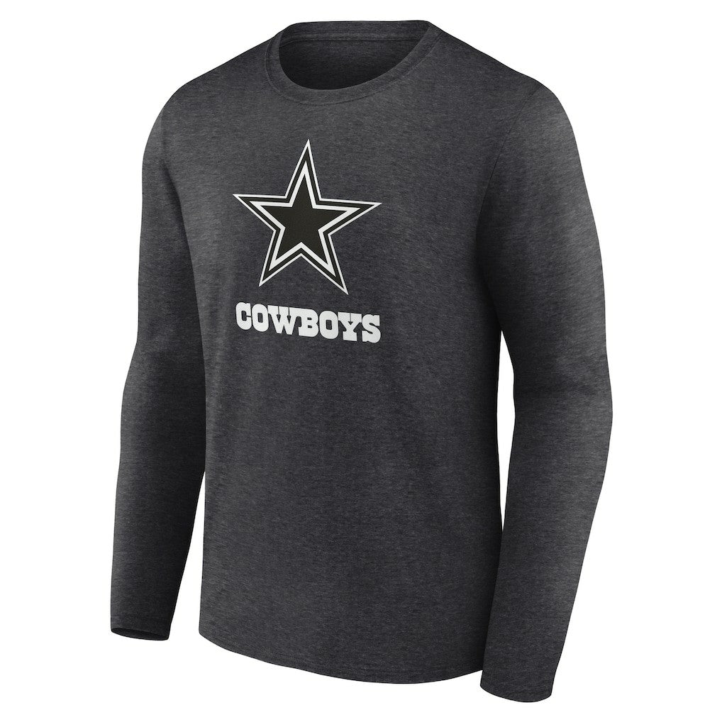 Dallas Cowboys Personalized Name & Number Monochrome Long Sleeve T-Shirt - Charcoal - NFL