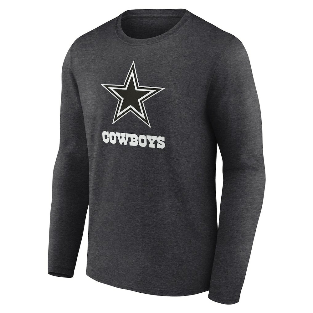 Dallas Cowboys Personalized Name & Number Monochrome Long Sleeve T-Shirt - Charcoal - NFL