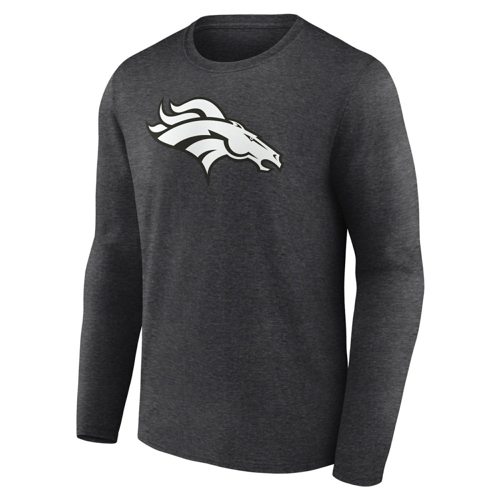 Denver Broncos Personalized Name & Number Monochrome Long Sleeve T-Shirt - Charcoal - NFL