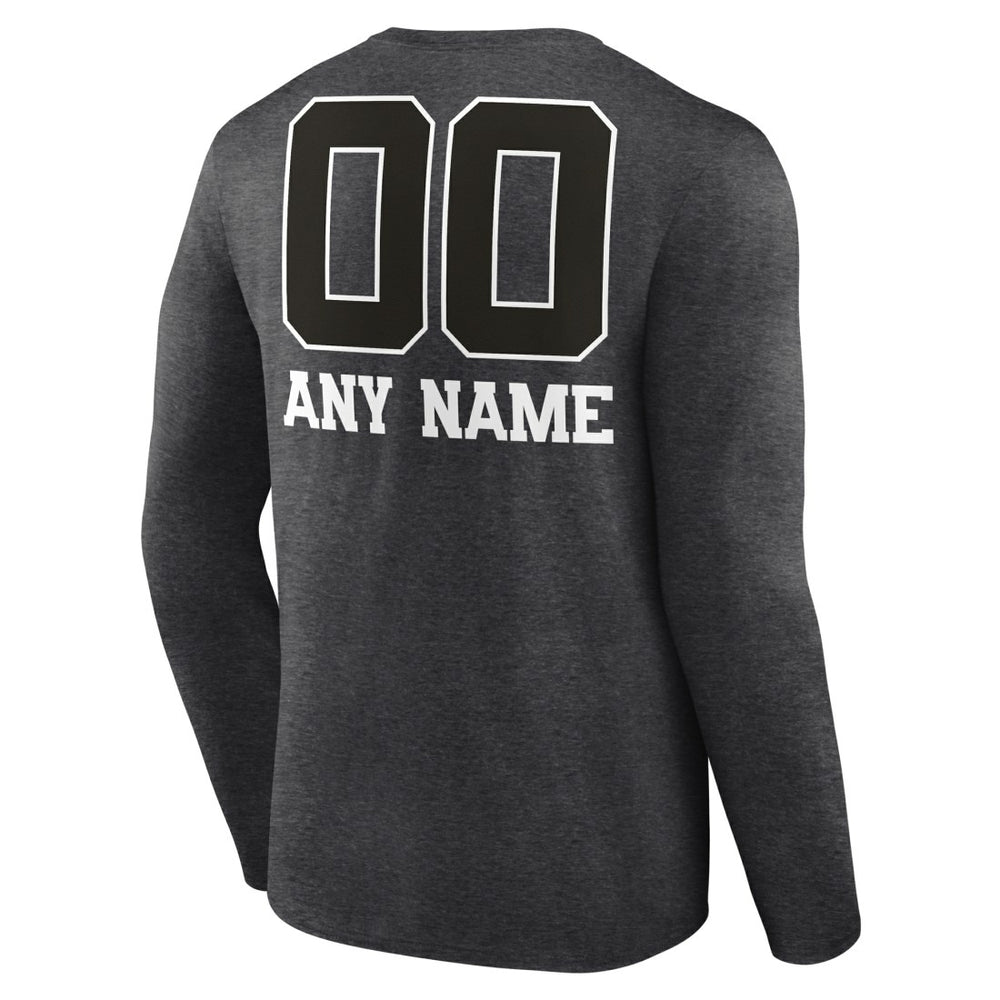 Denver Broncos Personalized Name & Number Monochrome Long Sleeve T-Shirt - Charcoal - NFL
