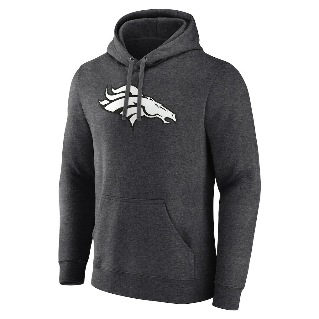 Denver Broncos Personalized Name & Number Monochrome Pullover Hoodie - Charcoal - NFL