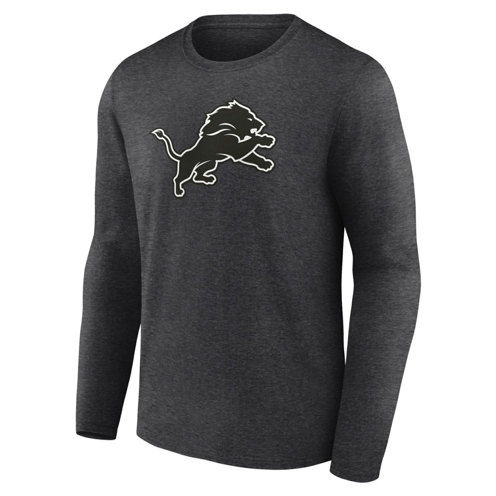 Detroit Lions Personalized Name & Number Monochrome Long Sleeve T-Shirt - Charcoal - NFL